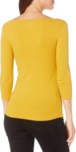 Essentials Women's Slim-Fit 3/4 Sleeve Solid Boat Neck T-Shirt - Image 8
